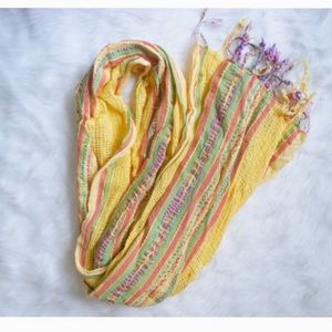 Spring Yellow Striped Scarf